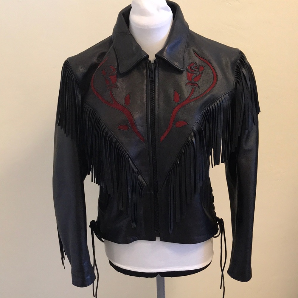 Genuine Leather Motorcycle Jacket XS
